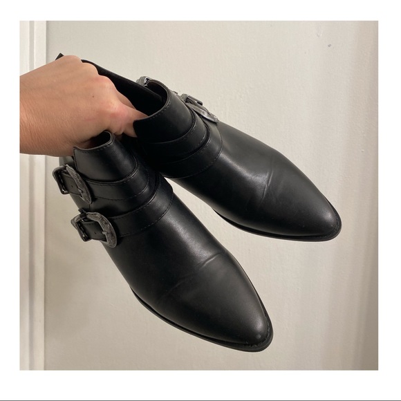 !! SOLD !! Forever 21 Buckle Biker Ankle Booties - Picture 4 of 5